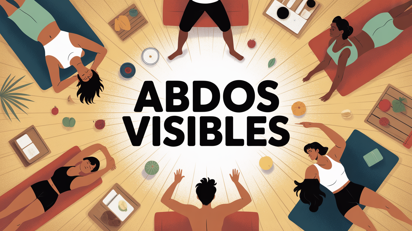 illustration abdos visibles sport maison et fruits