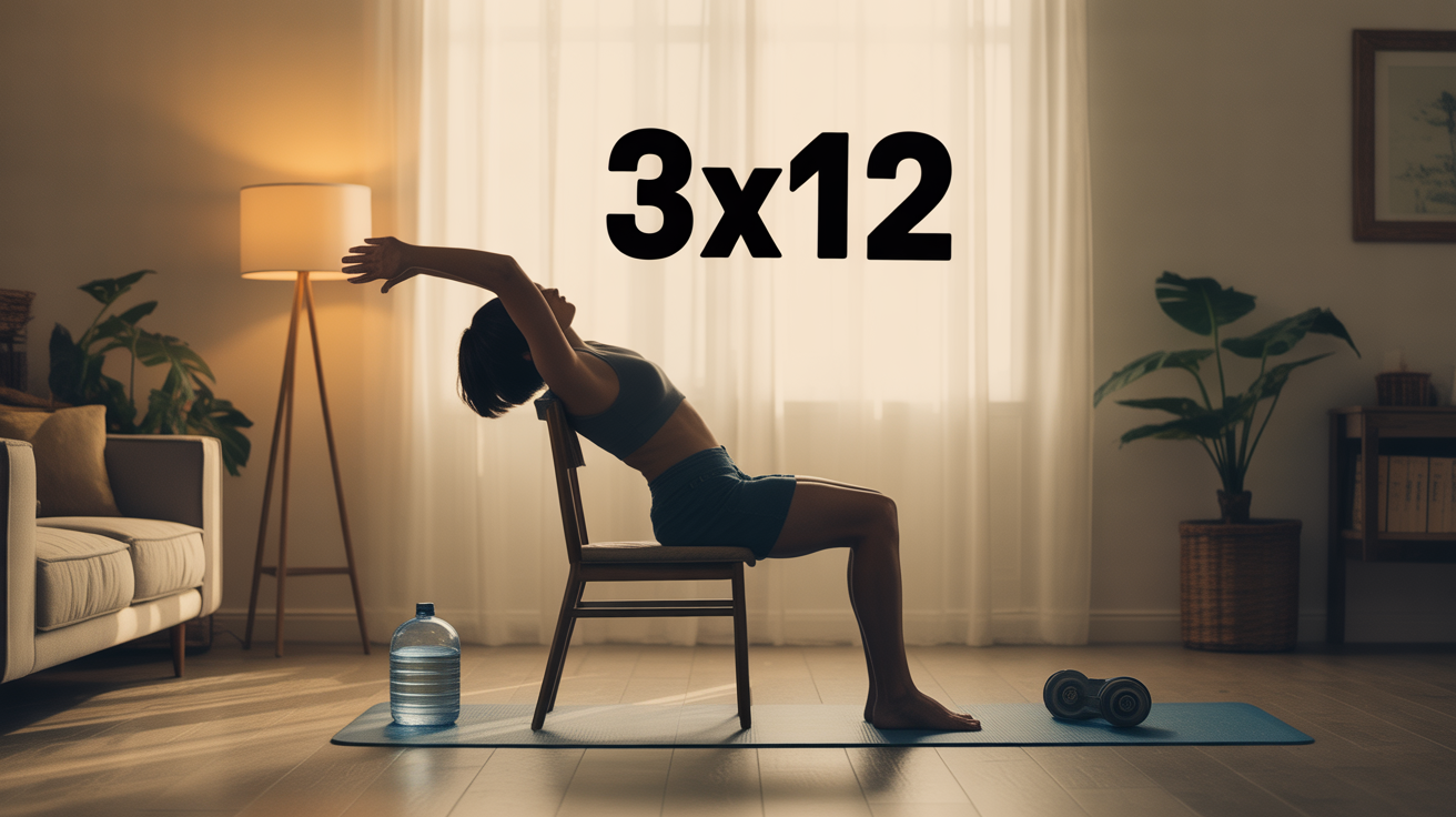 Exercice dips triceps maison chaise haltères