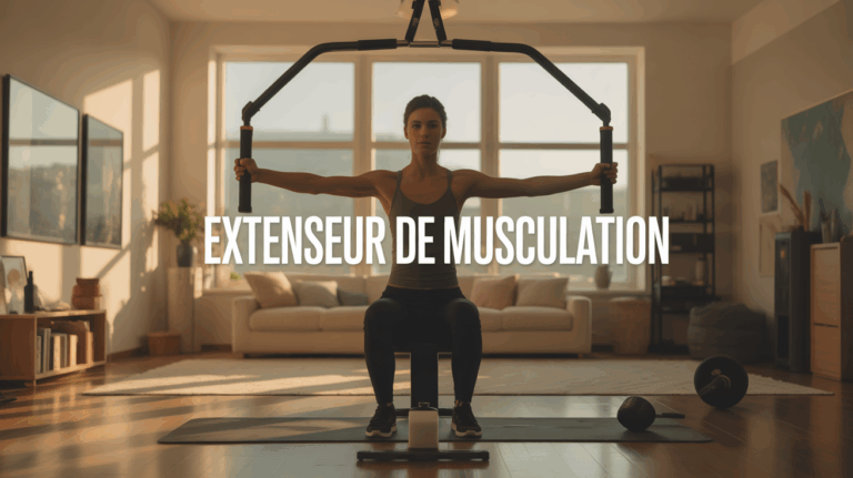 personne utilisant extenseur de musculation salon design