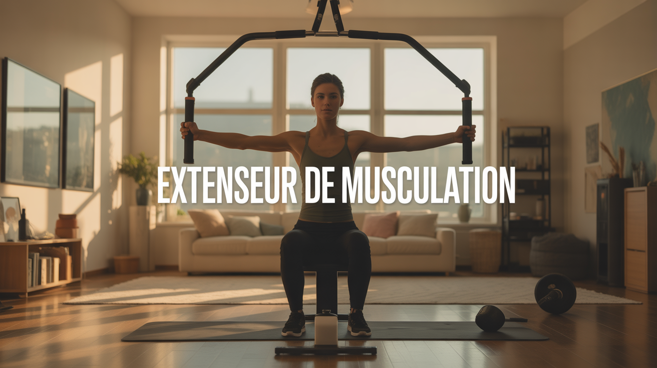 personne utilisant extenseur de musculation salon design