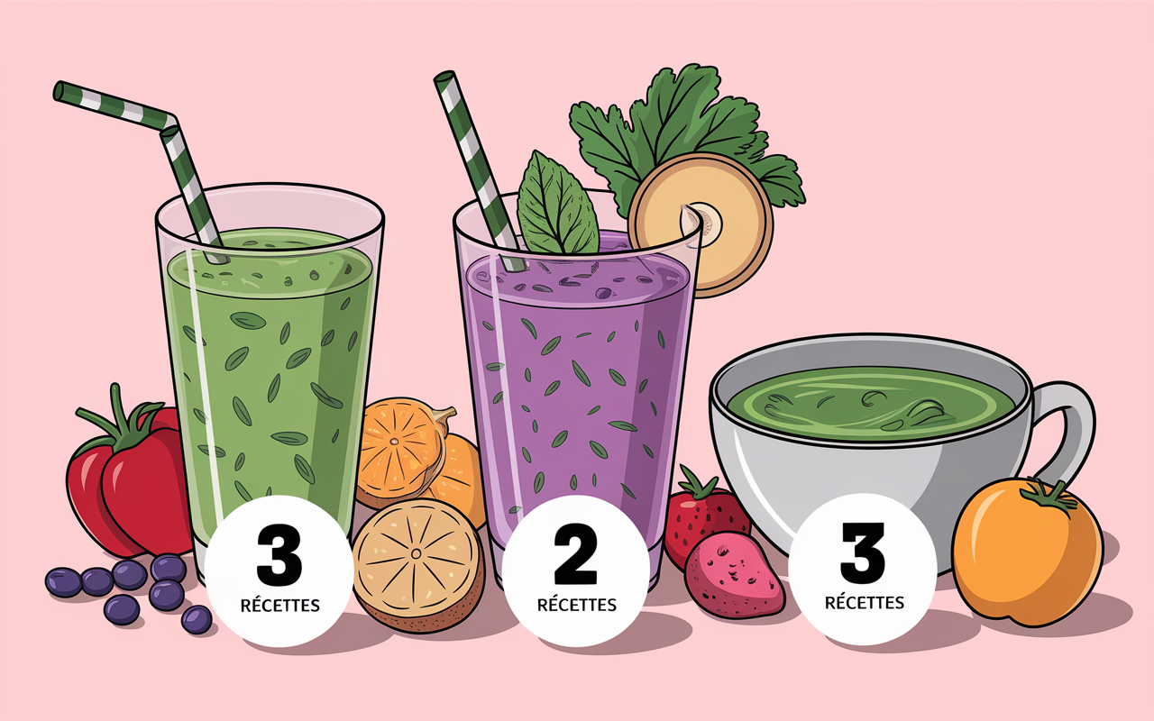 Trois recettes Nutribullet minceur verres smoothie soupe