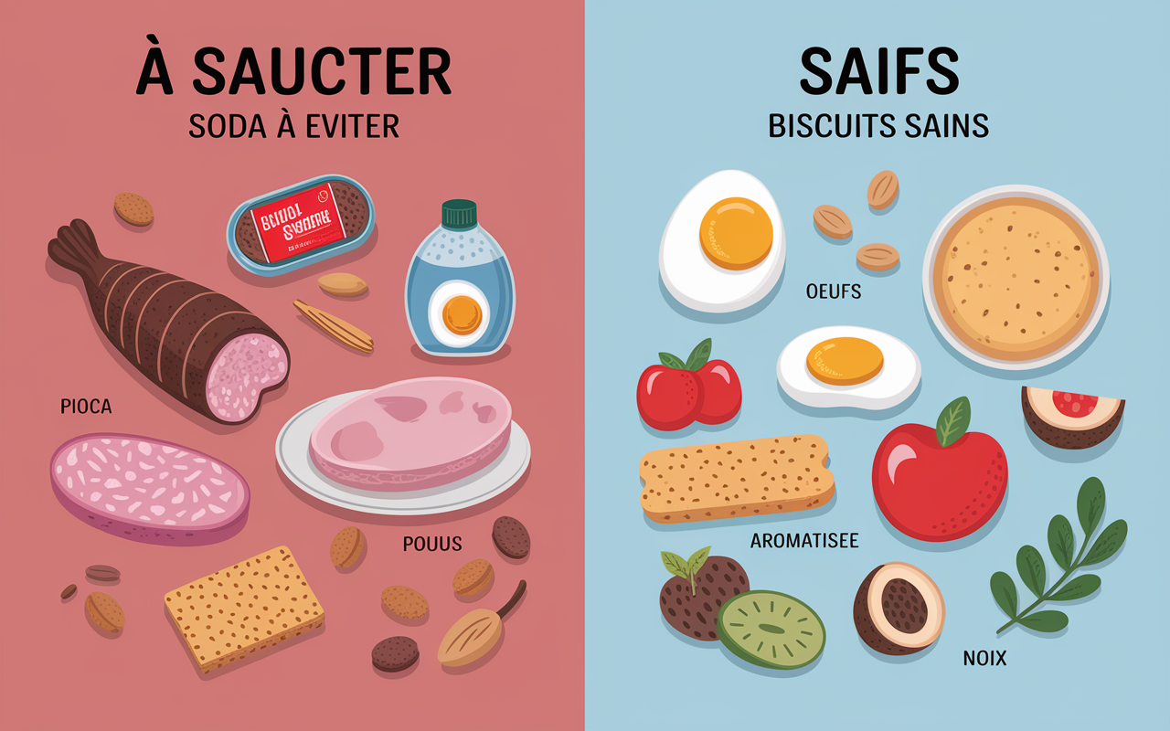 Substituts sains poulet oeufs fruits frais remplace aliments ultra transformes