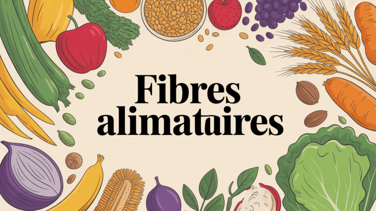 Grande assiette de legumes, fruits et cereales riches en fibres alimentaires