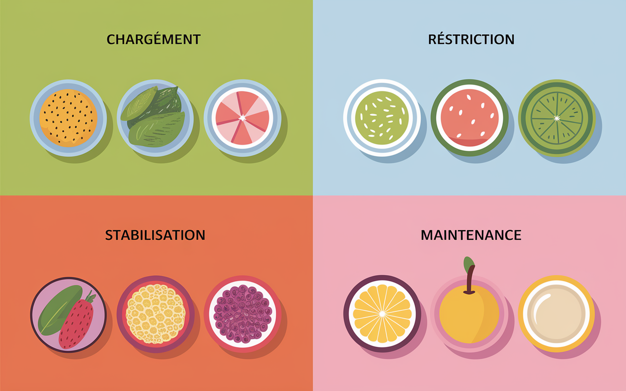 Tableau illustre des 4 phases regime metabolique