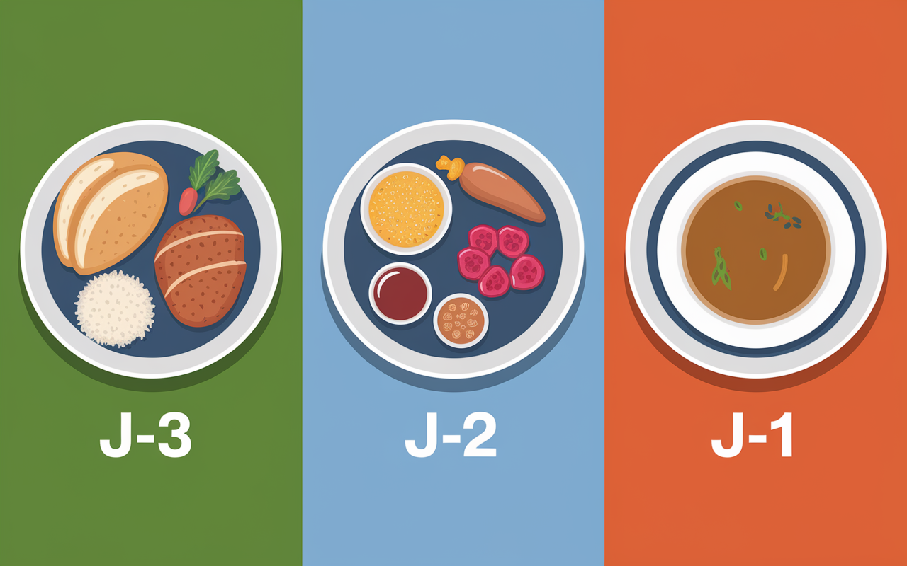 plateaux repas menu regime sans residu coloscopie 3 jours