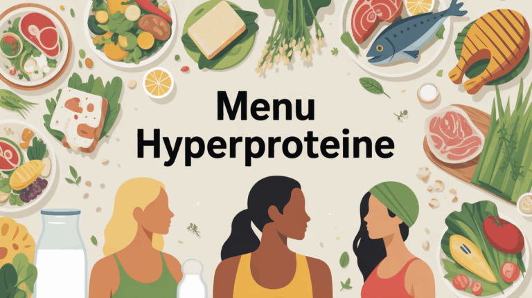 Table saine plats riches en protéines menu hyperprotéiné