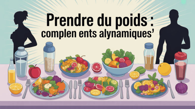 Table avec complements alimentaires pour prendre du poids