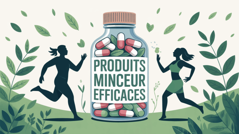 illustration stylisee produits minceur efficaces flacon gelules bien etre