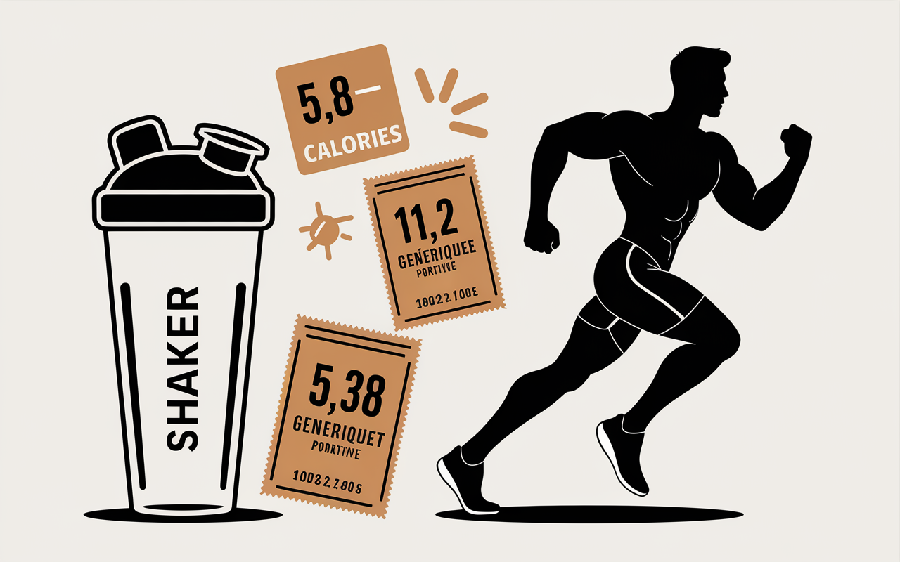 Shaker proteine prise de poids 1.6-2.2gkg 538 calories