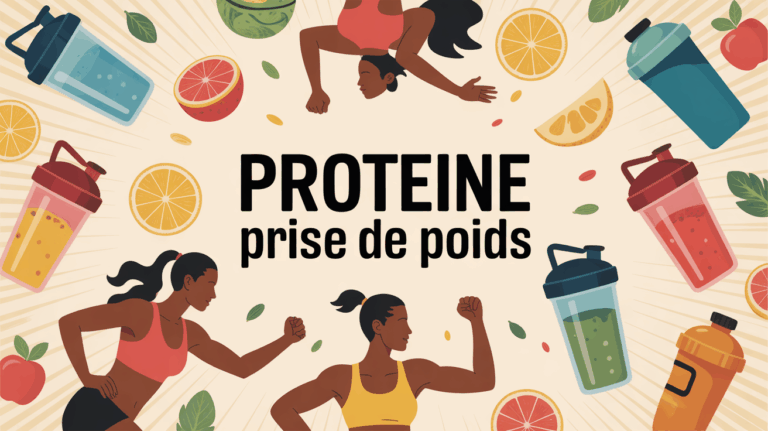 Illustration proteine prise de poids silhouettes sportives shakers