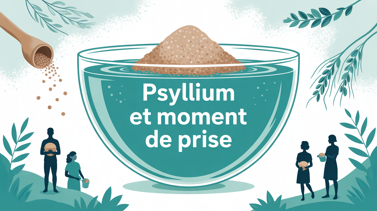 Illustration prise psyllium avant apres repas pour digestion