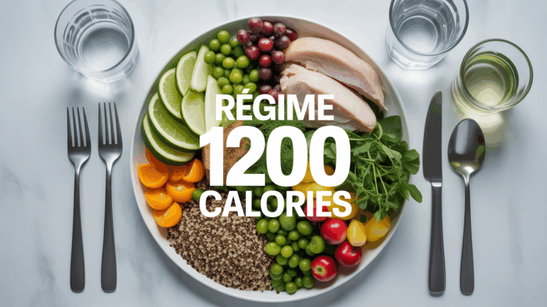 assiette equilibree regime 1200 calories legumes quinoa poulet