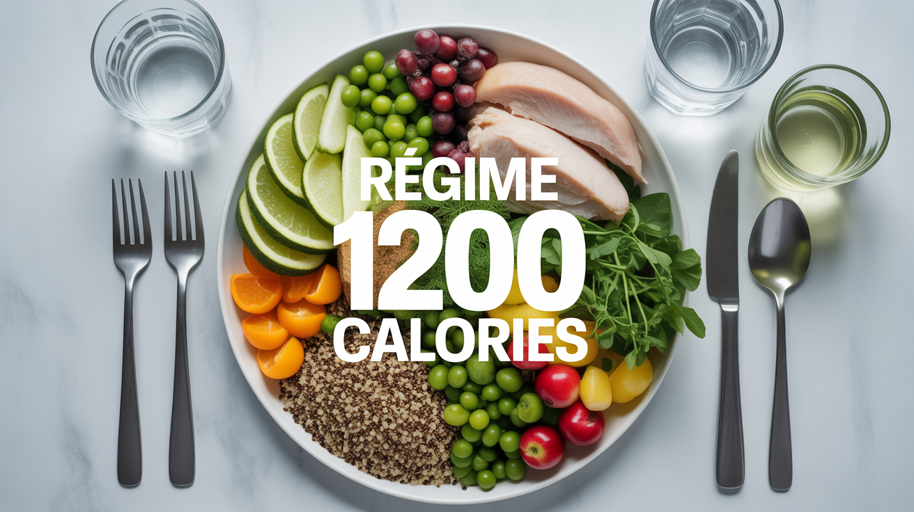 assiette equilibree regime 1200 calories legumes quinoa poulet