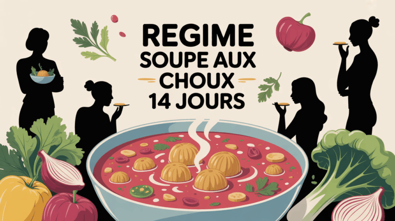 Assiette soupe aux choux et balance, regime 14 jours