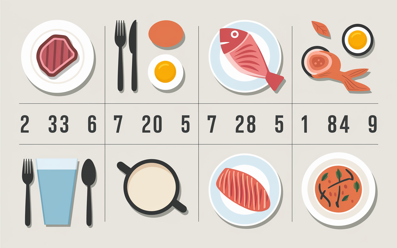 Menu Dukan 1ere semaine tableau repas