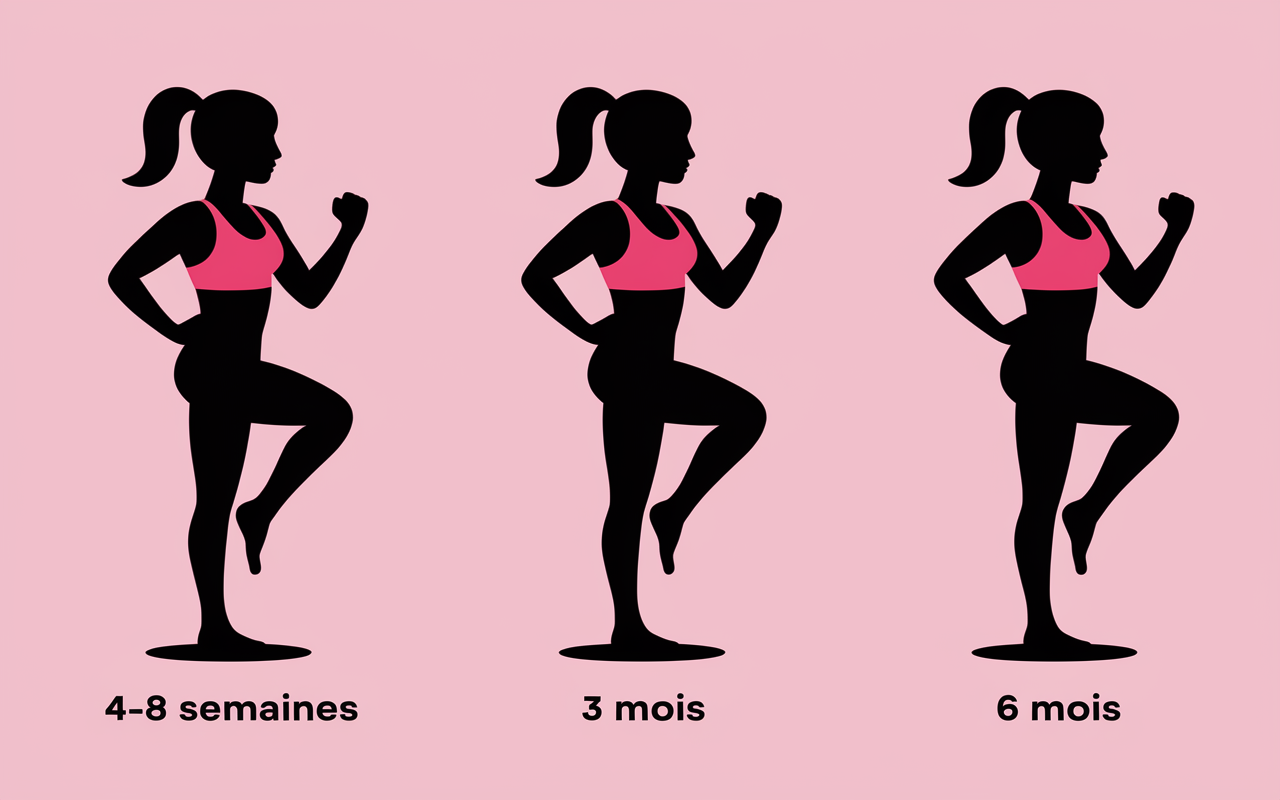 Frise transformation corps femme 4-8 semaines 3 mois 6 mois body sculpt