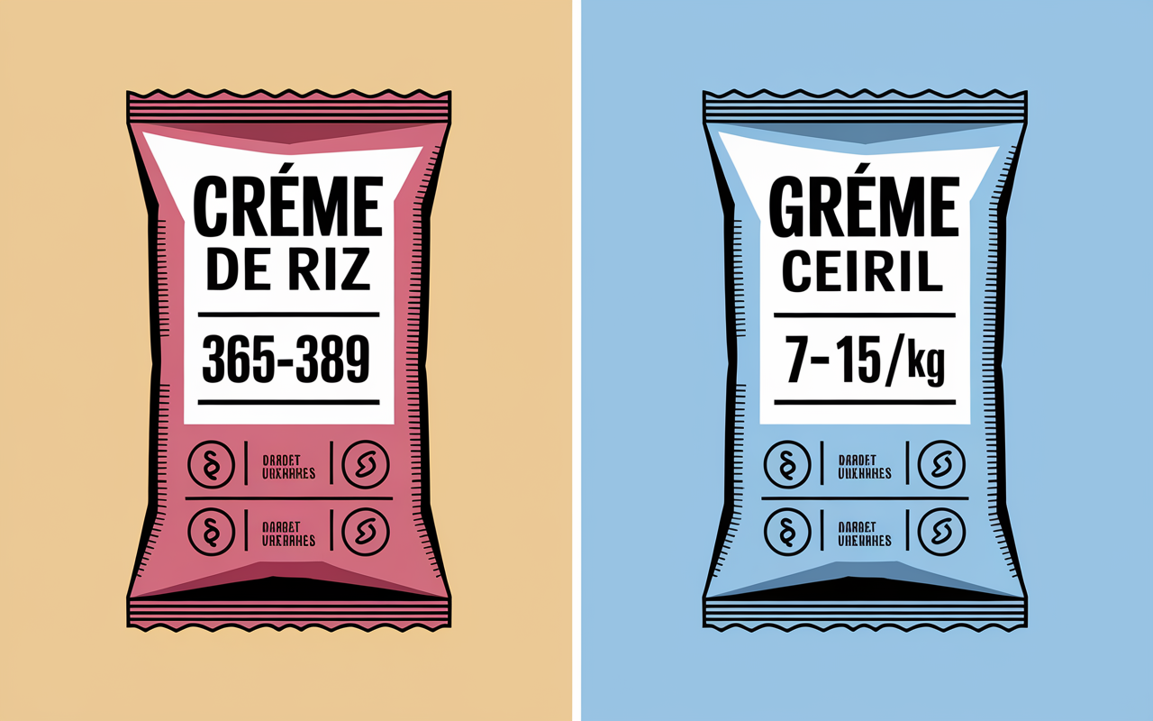 creme de riz bio calories certificat vs conventionnelle prix