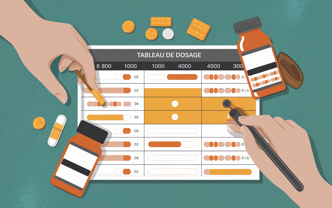Comparatif flacons vitamine D et dosage UI