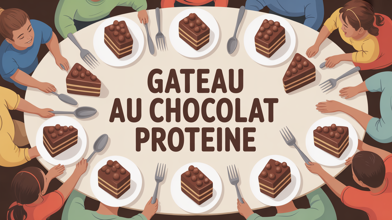 parts gateau au chocolat proteine en famille