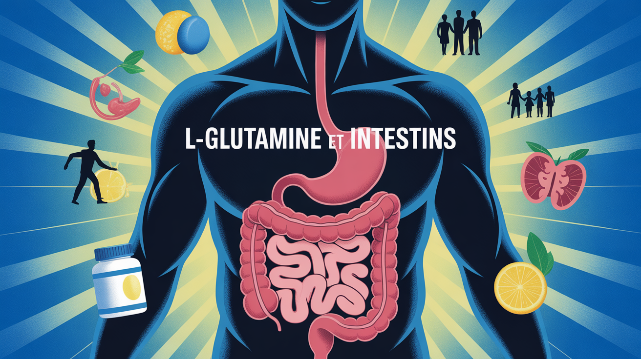 Illustration L-glutamine soutien intestins