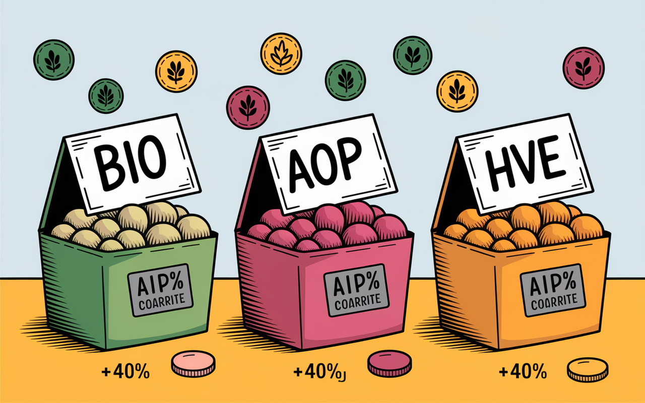 labels bio aop hve surcoût prix noix