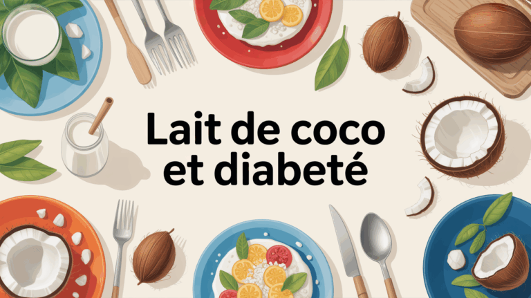 Lait de coco et diabète sur table cuisine
