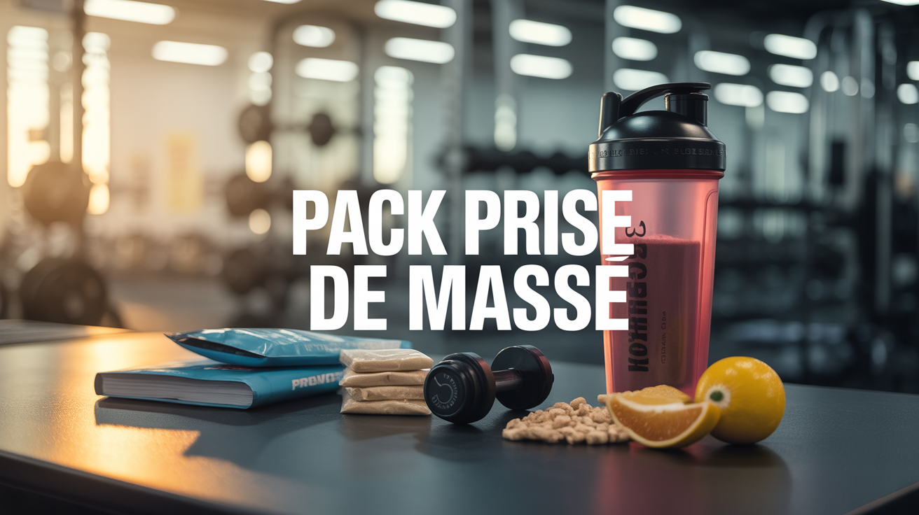 pack prise de masse complet sur table de gym