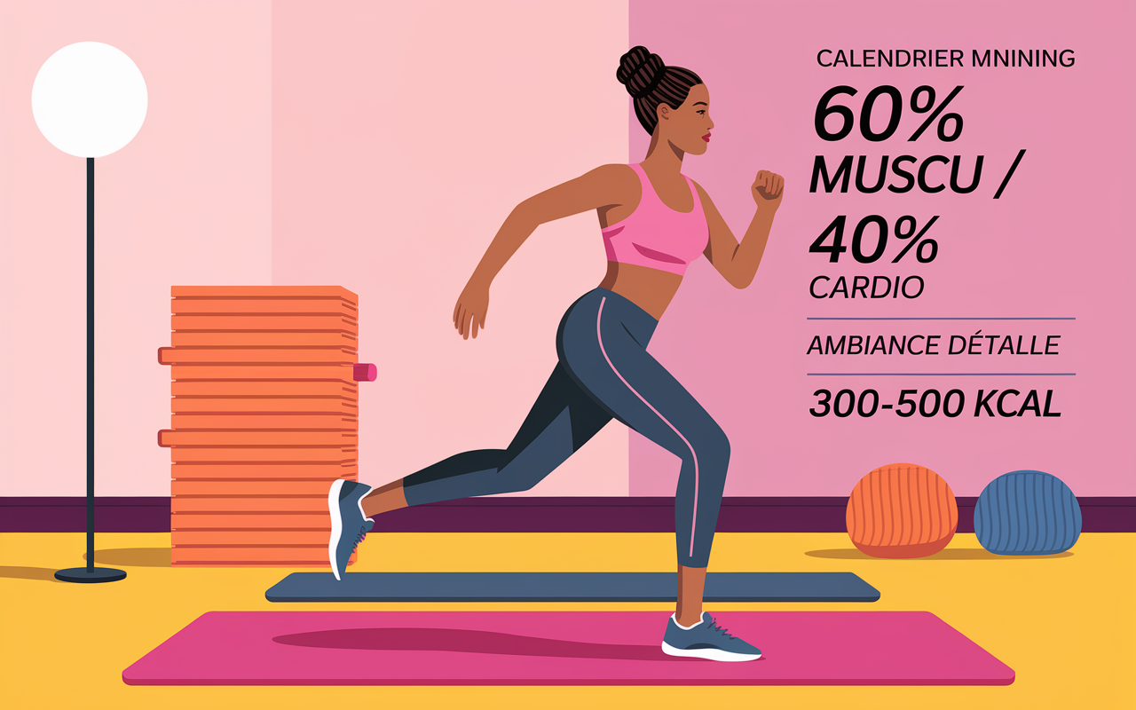 seche femme musculation cardio planning kcal
