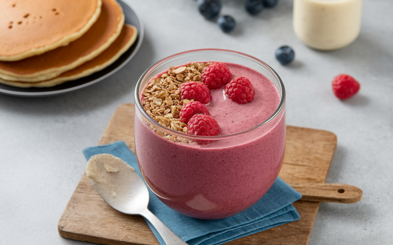 Sèche recette smoothie bowl pancakes protéiné