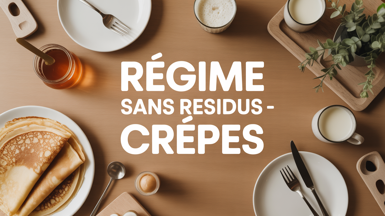 Crepes sans residus sur table avec miel et lait