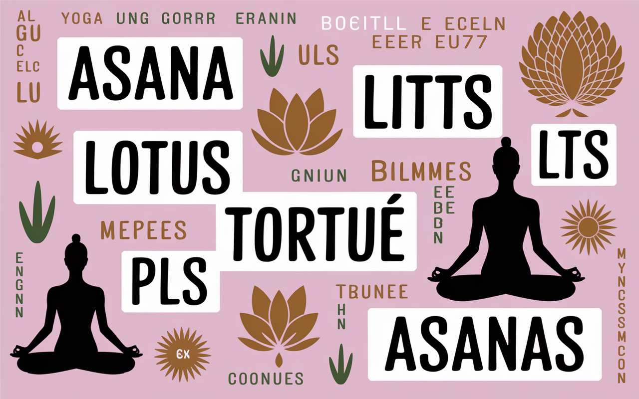 Tableau avec solutions posture de yoga mots fléchés