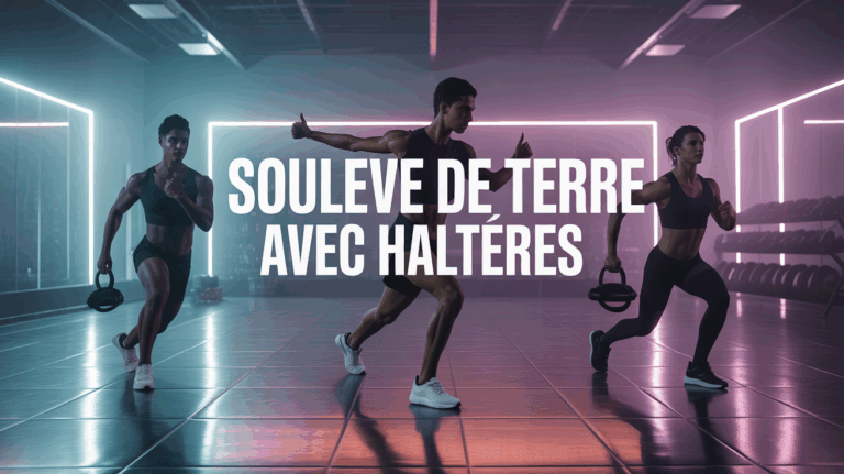 image souleve de terre avec halteres salle lumineuse
