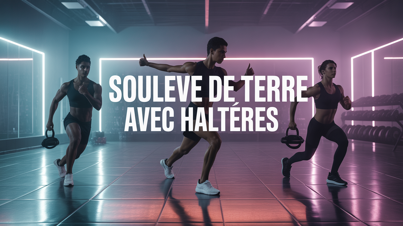 image souleve de terre avec halteres salle lumineuse