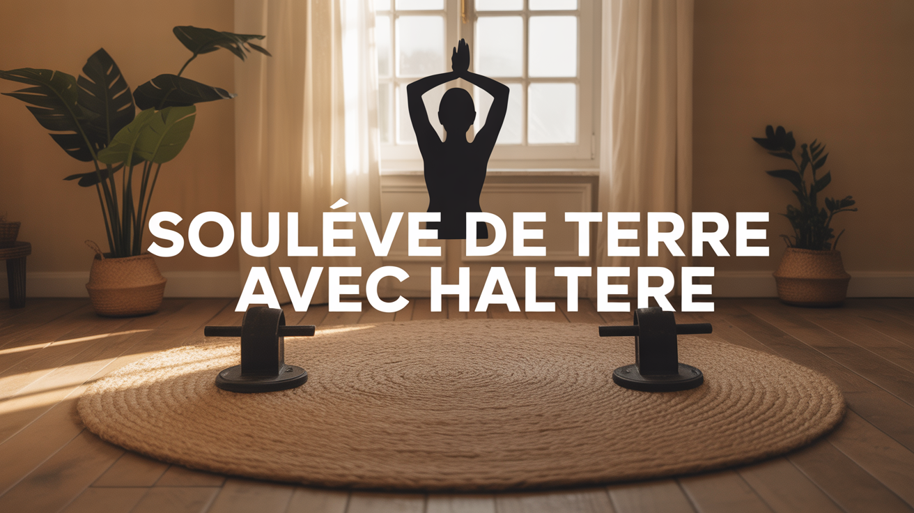 souleve de terre avec haltere illustration dynamique tapis et haltères