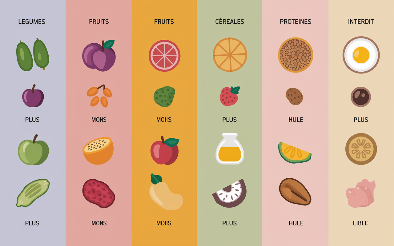 tableau visuel aliments regime groupe sanguin a