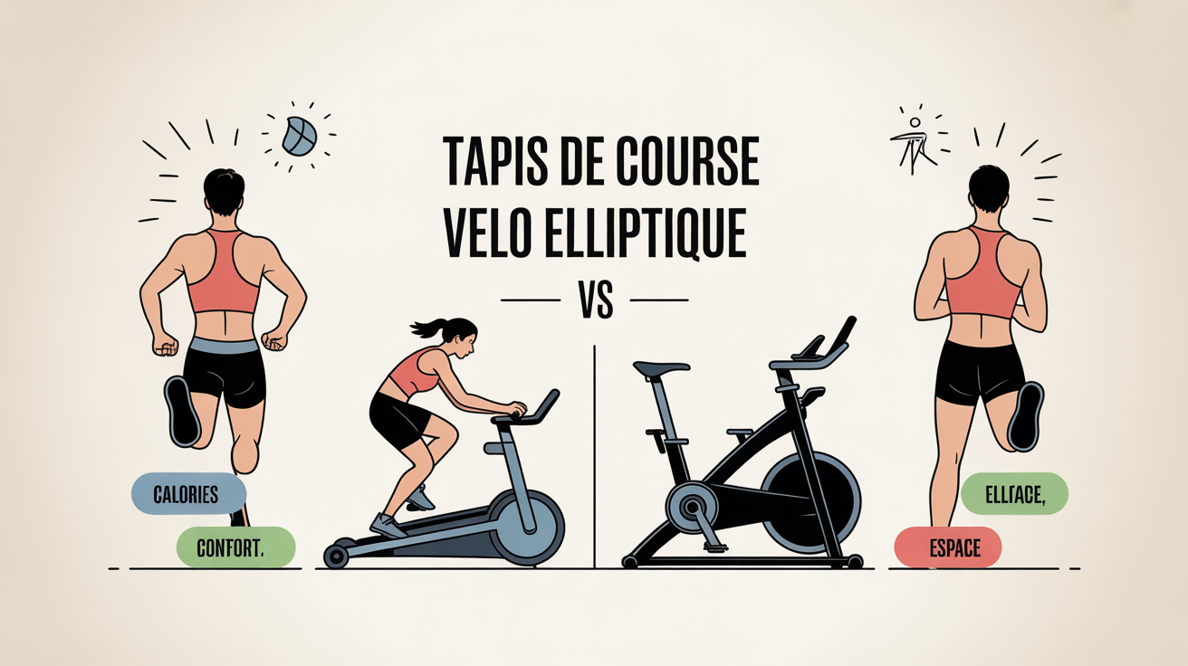 Comparaison centrale tapis de course et velo elliptique motivations
