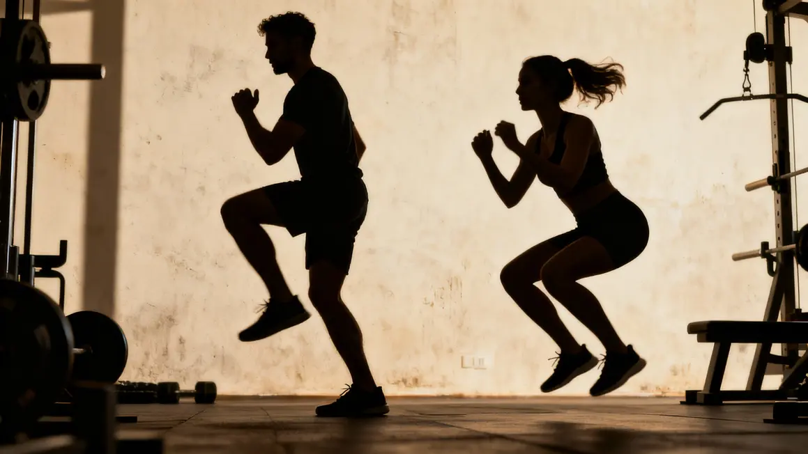 Silhouettes sport HIIT squat perte de poids