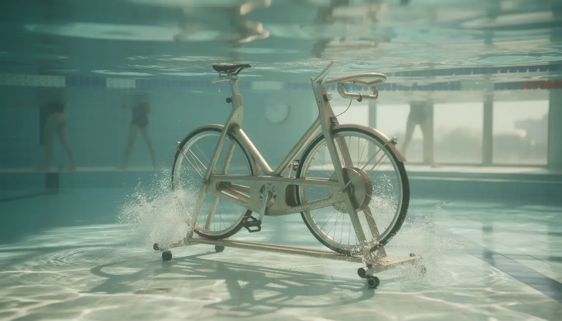 aquabike moderne immerge piscine photo realiste