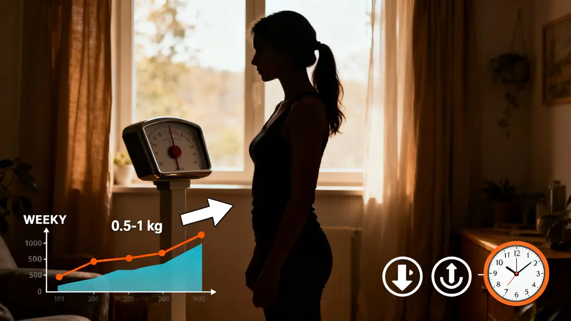 Schéma perte de poids rapide femme, progression réaliste