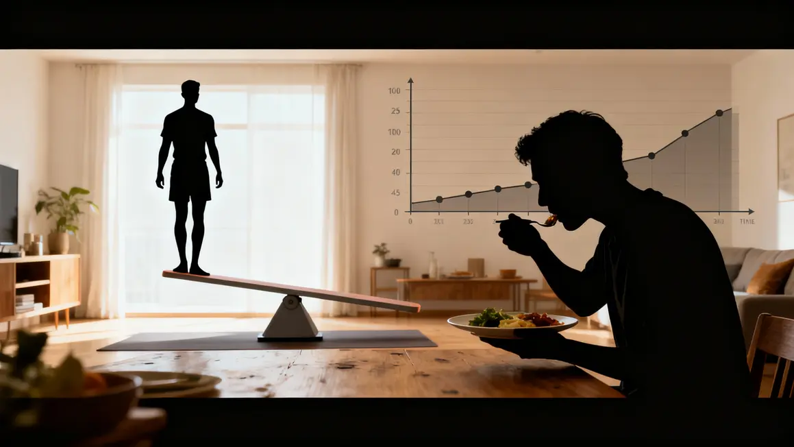 Silhouettes balance repas perte de poids durable
