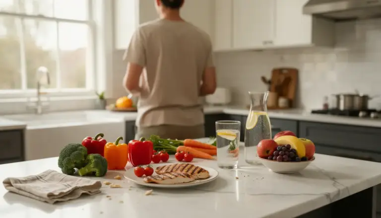 Préparation repas sain cuisine perte de poids