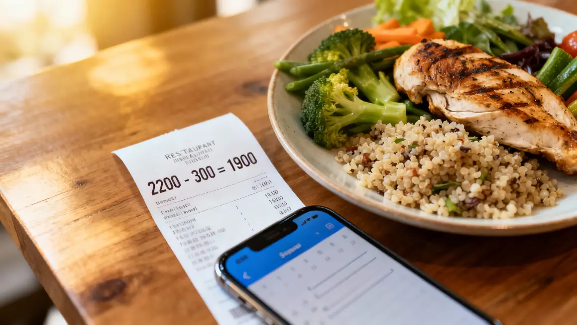 Tableau calcul repas application perte de poids