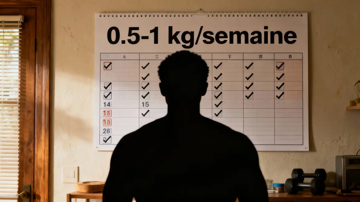Objectif perte de poids 0.5 1 kg semaine calendrier silhouette