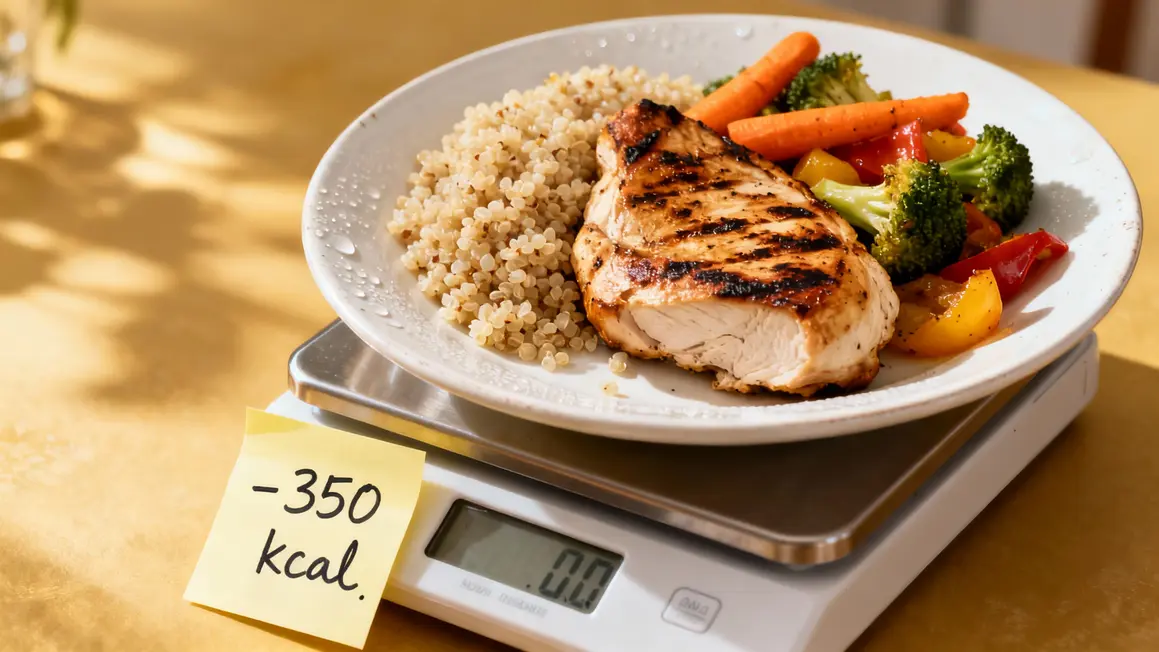 Assiette équilibrée perte de poids déficit calorique