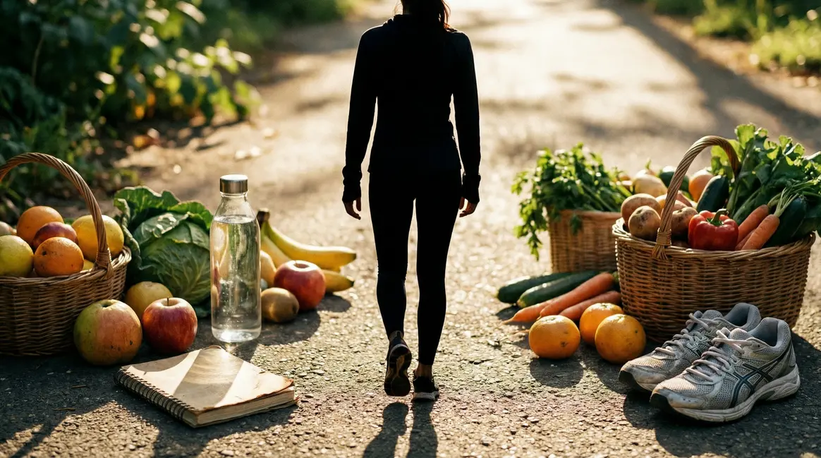 Scène motivante perte de poids, équilibre alimentaire, motivation