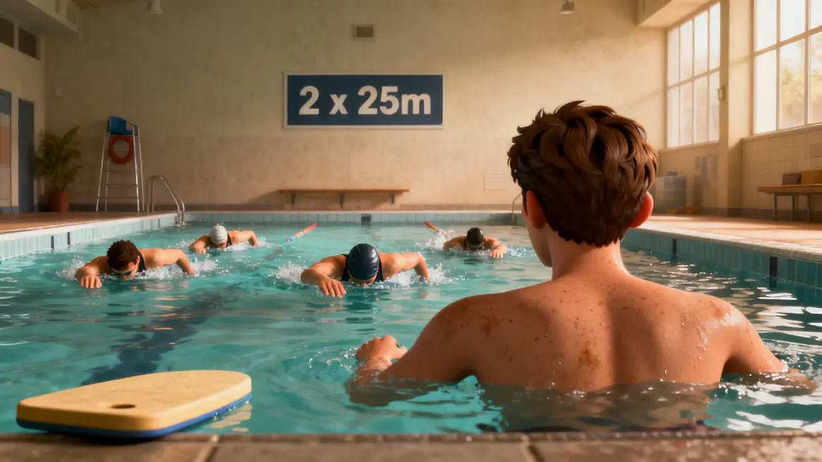 Groupe nageurs brasse entrainement piscine motivation