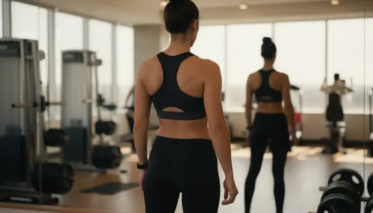 Jeune adulte posture fière pecs salle de sport