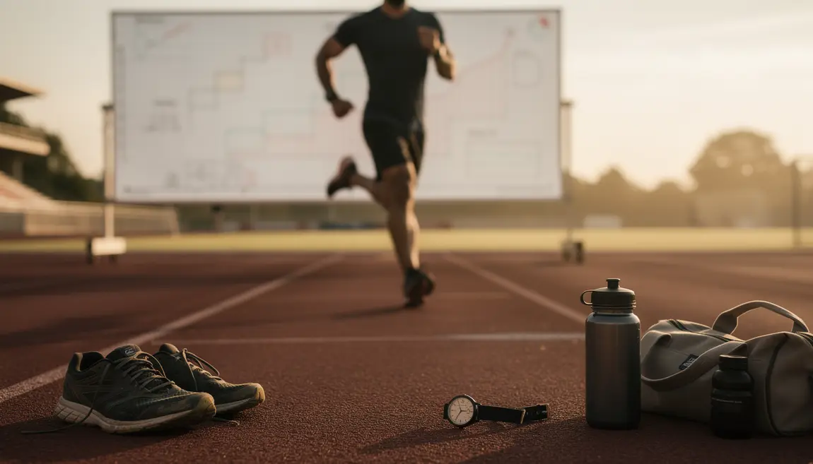 coureur sur piste et tableau VMA