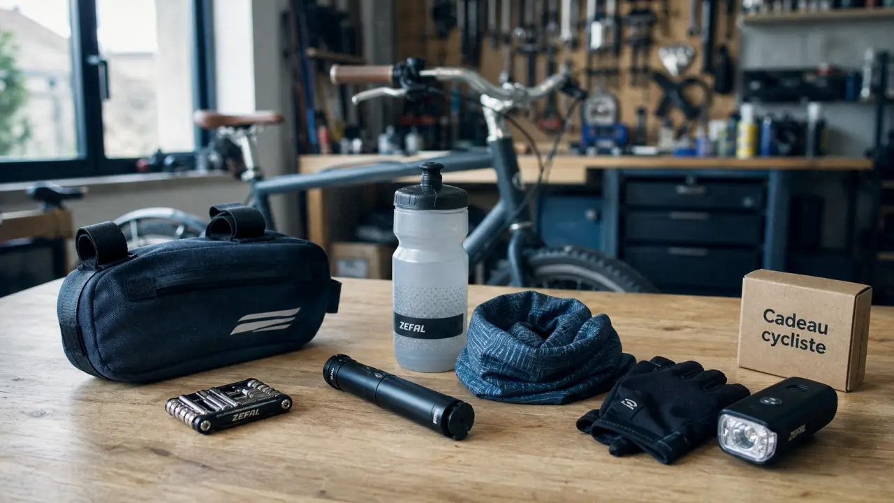 Cadeau pour cycliste : sacoche, multitool et éclairage vélo pour un vrai usage
