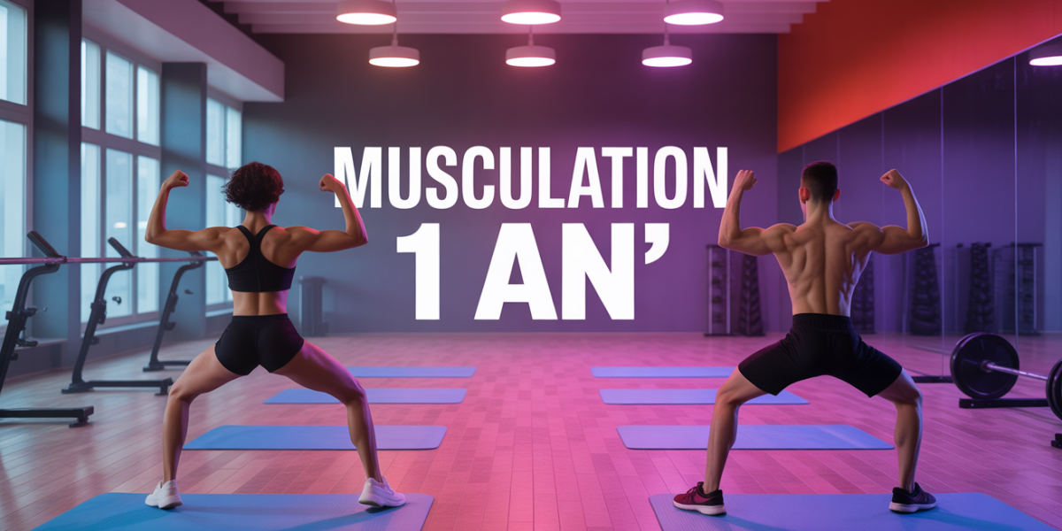 1 an de musculation avant apres salle sport silhouettes